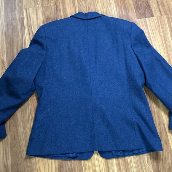 VTG Pendleton Suit Set Blue 100% Virgin Wool Blazer Skirt Career Women’s 14 USA - Picture 11 of 12
